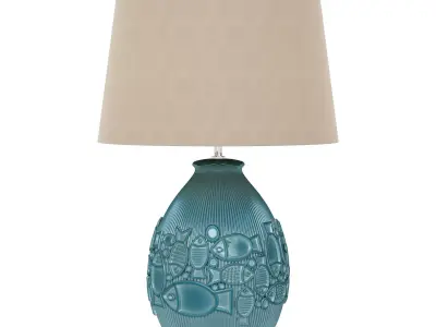 Fish bowl ceramic table lamp 3D model