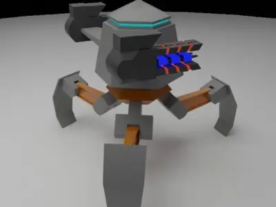 Tripod Mech low poly Low-poly 3D model