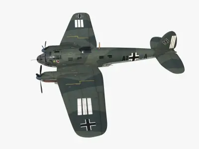 Heinkel He 111 A1-DA Low-poly 3D model
