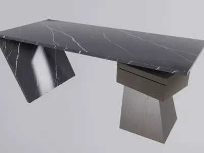 Modern Desk Marble 3D model