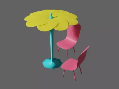 Beach Bench Free 3D model