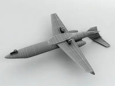 Bombardier Learjet 40 Aircraft Low-poly 3D model