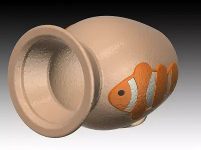 Aquarium-ornaments Octopus-pot -Anemone fish- Free 3D print model