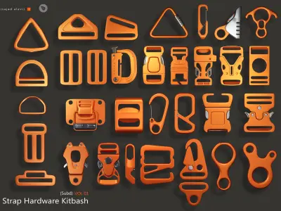 Strap Hardware Kitbash subd VOl 1 3D model