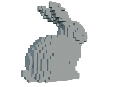 Pixel Rabbit Low-poly 3D model