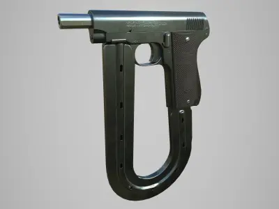 French UNION Pistol with Extended Magazine Low Poly PBR Low-poly 3D model