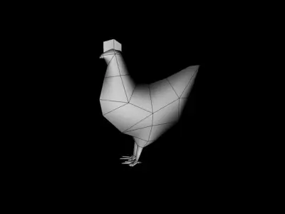 Low Poly Hen rooster Low-poly 3D model