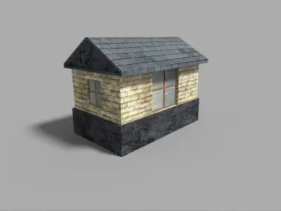 low poly prison building 2 Low-poly 3D model
