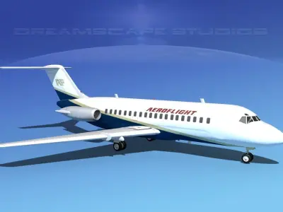Doulgas DC-9-20 AeroFlight 3D model