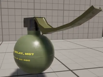 M67 Frag 3D Model - High Poly Rigged 3D model