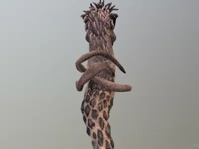 Sandworm Seahorse Attack Monters 3D model