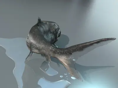 Dunkleosteus fish Low-poly 3D model