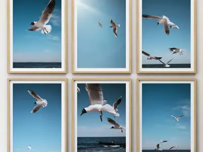 JUNIQE Seagulls Poster 3D model