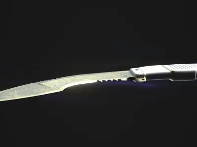Kukri knife high-poly and Low-poly 3D model