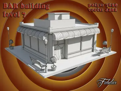 BAR level Low-poly 3D model