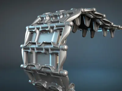 PT-76 Tank Tracks also ASU-85 and BTR-50 Low-poly 3D model