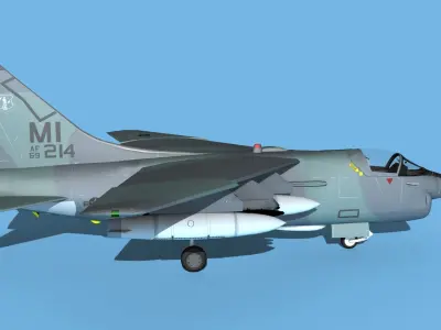 Chance Vought A-7E Corsair II V12 MI ANG 3D model