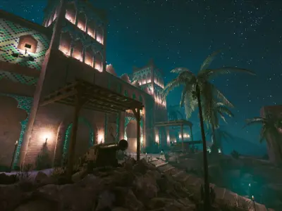 Middle Eastern Kasbah Fortress - Unreal Engine Low-poly 3D model