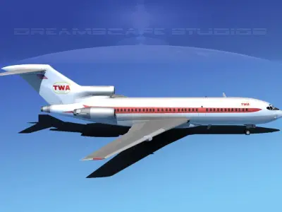 Boeing 727-100 Trans World 1 3D model