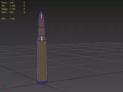 270 Winchester Ammo Low-poly 3D model