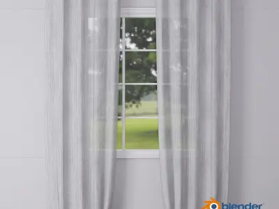 Sheer Linen Curtain - Blender Free 3D model