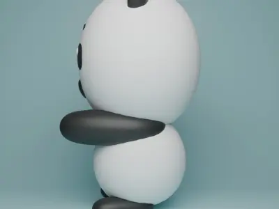 Cute Stylized Panda 3D Model Free low-poly 3D model