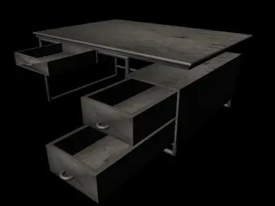 Office Desk 3D model 3
