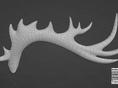 Antler Fantasy Free low-poly 3D model