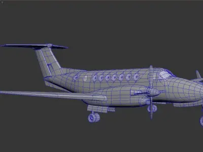 3D model of an airplane Low-poly 3D model