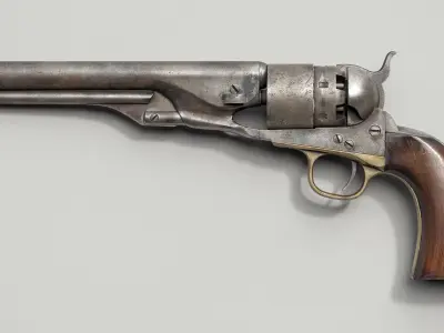 Colt 1860 Army Revolver Low-poly 3D model