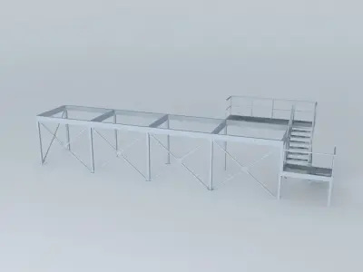 Mezzanine support conteiner 12m Free 3D model
