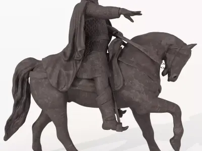 Realistic Bronze Statue Low-poly 3D model