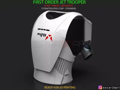 First Order JET TROOPER - Chest Armor - backpack - StormTrooper 3D print model