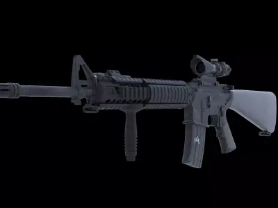 Tactical M16A4 M4 Assault Rifle Variant Game Ready Low-poly 3D model