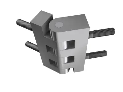 HINGE metal bracket with two bolts 3D model