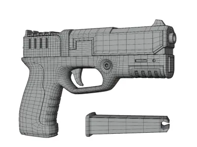 Toy HandGun Low-poly 3D model