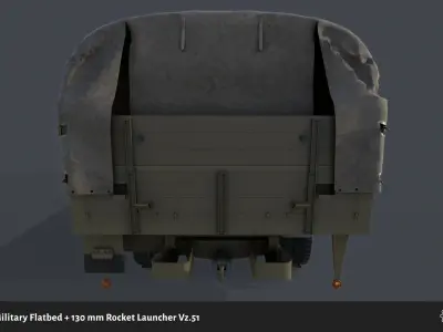 PV3S Truck Flatbed Set Low-poly 3D model