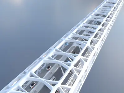 Sci-Fi Futuristic Autobahn Tunnel 3D model