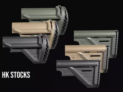 AR-15 AR-10 stock HK E1 SLIM Low-poly 3D model