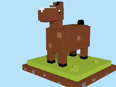 VOXEL HORSE - MODEL 1 Low-poly 3D model