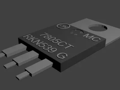 Transistor electronic component Free low-poly 3D model