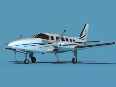 Piper PA-31-350 Navajo Chieftain V09 3D model