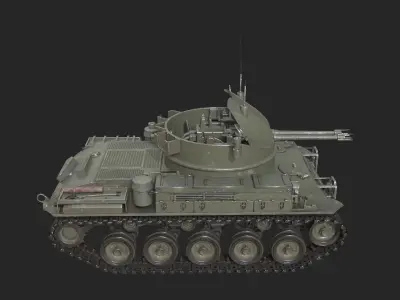 Taiwan Army M42 40mm self-propelled anti-aircraft gun Low-poly 3D model