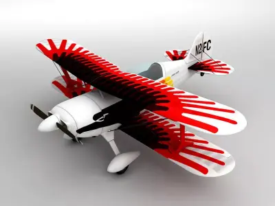 Christen Eagle Biplane Aerobatic Aircraft Low-poly 3D model