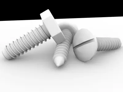 3 Different Types of Screws for Free Free 3D model