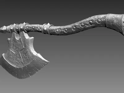 Zbrush Barbarian Axe 3D model