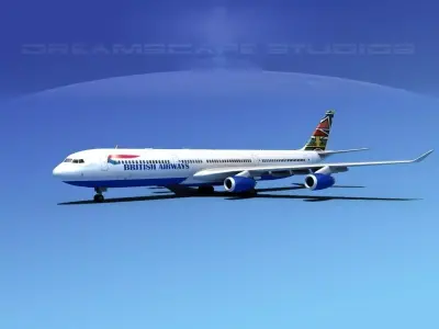 Airbus A340-600 British Airways 3D model