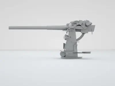 75mm 55 Bofors 1929 Anti-Aircraft and General Purpose Artillery 3D model