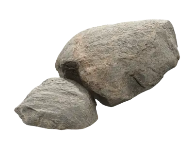  Two Mottled Smooth Round Large Rock Boulder Models 
