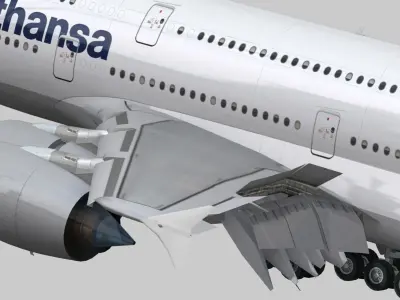 Airbus 380-8 Lufthansa Low-poly 3D model